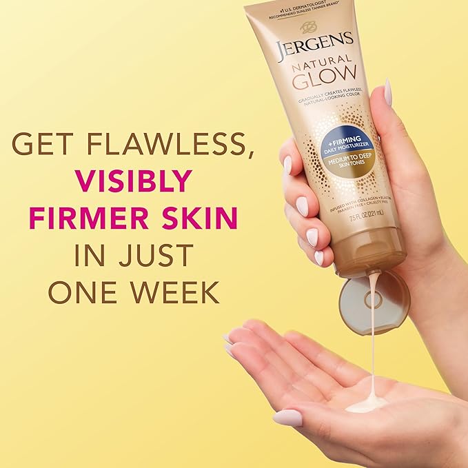 Jergens Natural Glow + Firming Daily Moisturizer Medium to Tan Skin Tones 7.5oz - Image 6