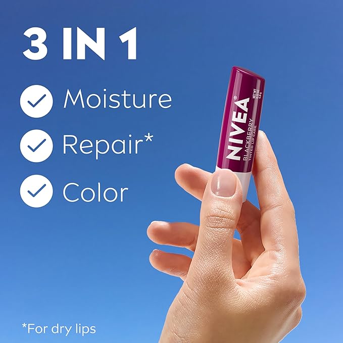 NIVEA Blackberry Lip Care, Tinted Lip Balm - Image 2