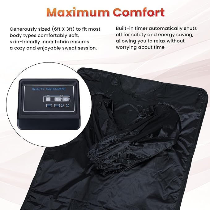 Lcoco&Dream Portable Sauna Blanket, Dual Sided Temperature Control，Relaxation - Image 6