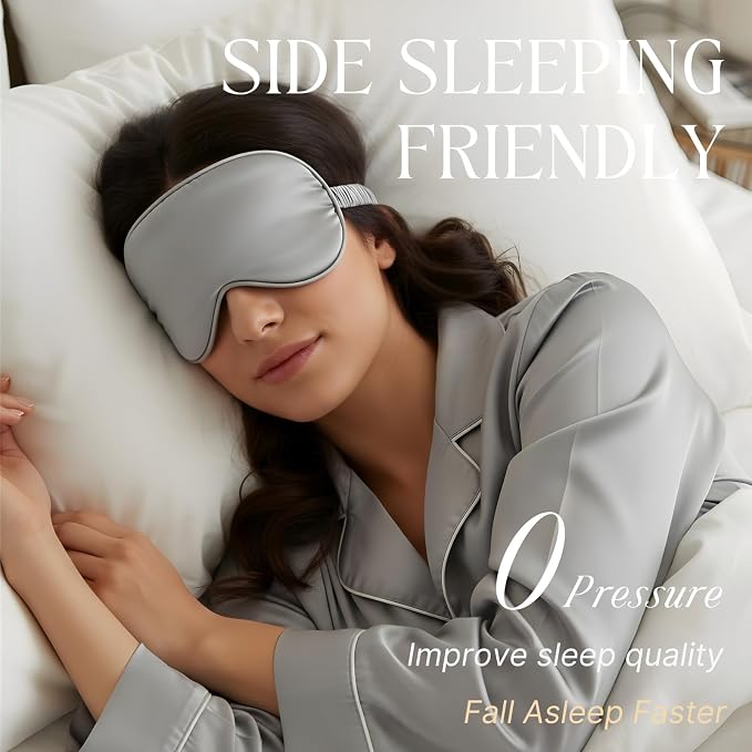 Silk Satin Sleeping Eye Mask, Soft Breathable Blackout Eyeshade Eye Cover - Image 2