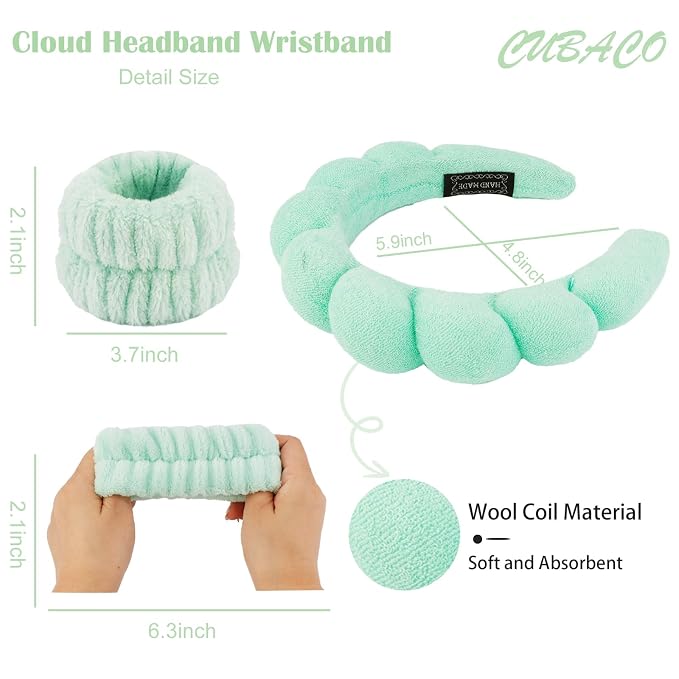CUBACO Spa Headband and Wristband Set - Image 5