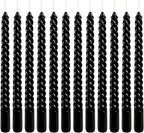 WPONSZU 10 Inch Black Spiral Taper Candle Set, 12 Pack Unscented Dripless - Image 2
