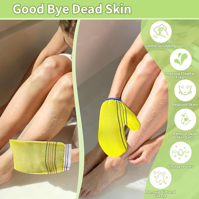 Korean Exfoliating Mitt & Glove Set, Smooth Skin and Spa-Like Experience - Image 4