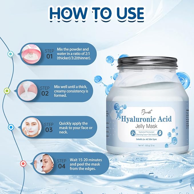 Pjordo Jelly Masks Set for Facials Professional, Hyaluronic Acid Jelly Mask - Image 7