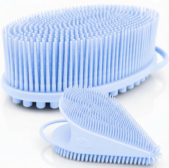 Avilana Premium Body Scrubber and Face Brush Set by Avilana