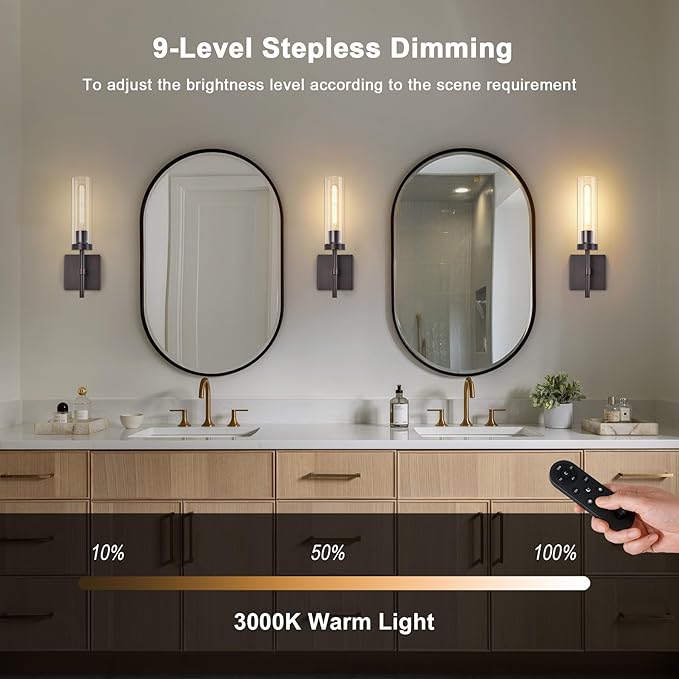 SANTOSTOCK Oil Rubbed Bronze Battery Operated Wall Sconces - Image 4
