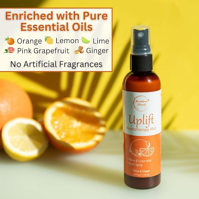 Uplift Aromatherapy Room Spray for Energy Boost. Lemon, Bergamot & Ginger - Image 2