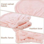 AEVBSOY 2 Pack Microfiber Hair Drying Caps Hair Drying Towel Super Absorbent - Image 3