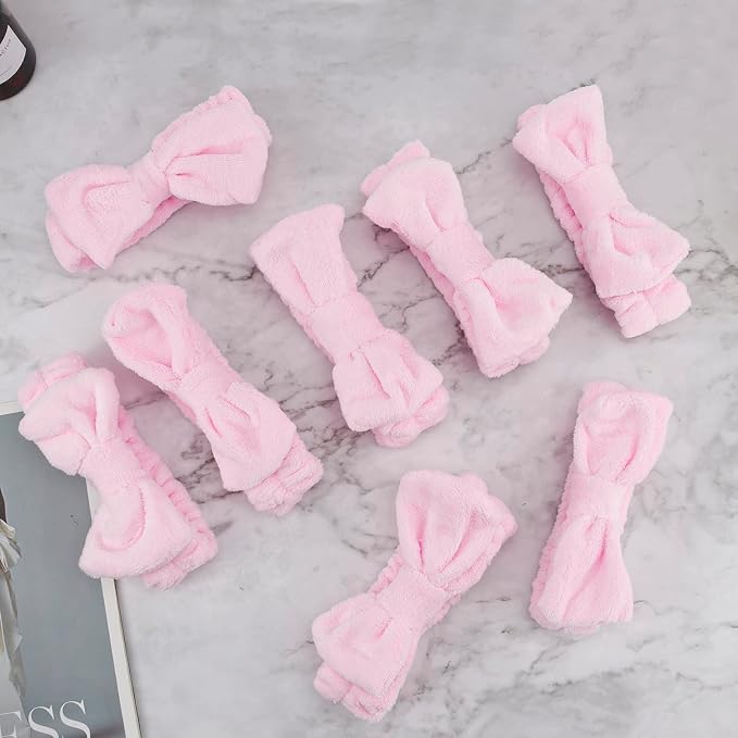 Ondder Spa Headband for Washing Face 8 Pack Pink Skincare Headbands for Women - Image 7