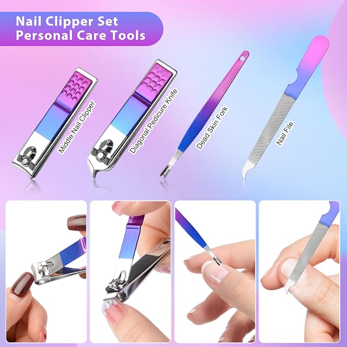 CGBE 12Pcs Manicure Set Nail Clippers Pedicure Kit Men Women Grooming kit - Image 4