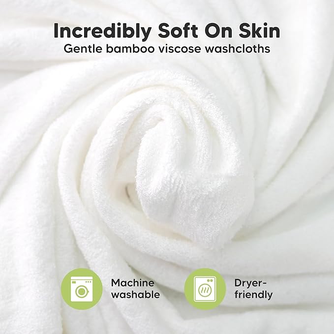 6-Pack Baby Washcloths – Soft Absorbent Viscose from Bamboo Washcloths - Image 2
