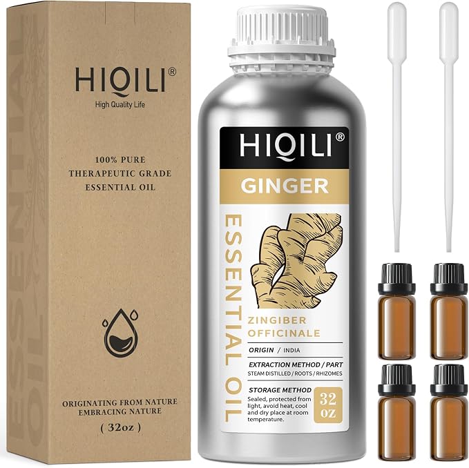 HIQILI 32 Fl Oz Ginger Oil, 100% Pure Natural Ginger Essential Oil by HIQILI