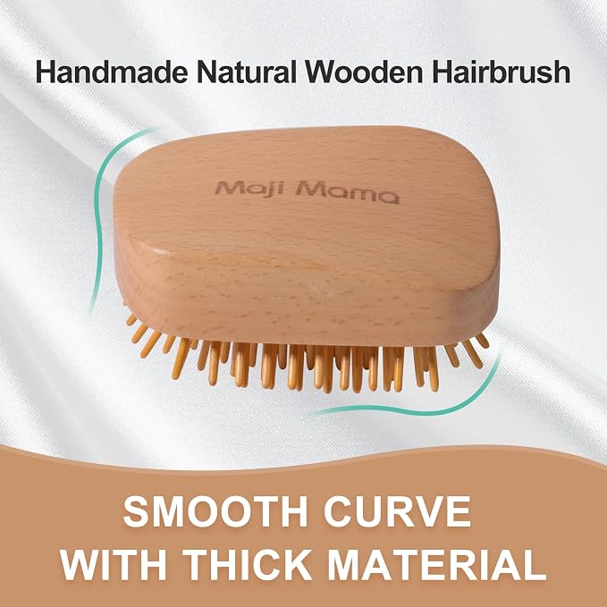 Handmade Natural Wooden Hair Brush Hairbrush - Image 7