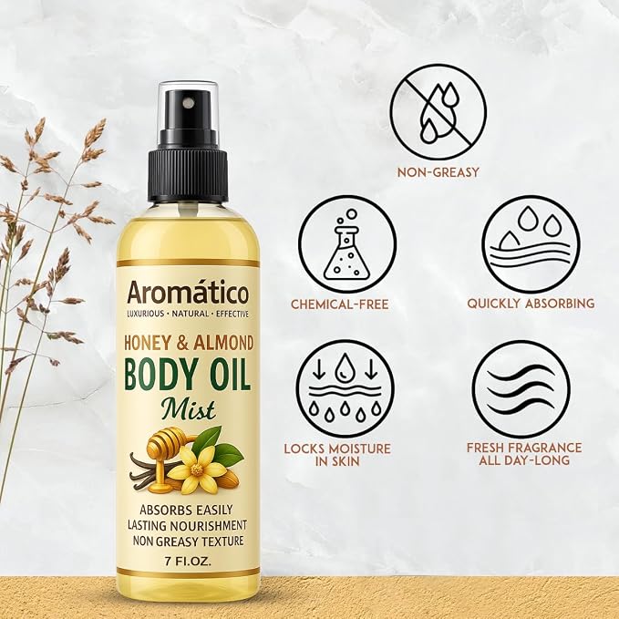 Aromatico Honey & Almond Body Oil Mist - Image 7