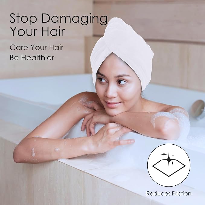 TENSTARS 5 Pack Thicken Microfiber Hair Towel Wrap - Image 2