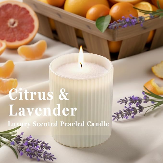 36oz Scented Candle Sand Wax, Citrus& Lavender- 2 Tubes Scented Pearled Candles - Image 2