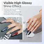 modelones Gel Top Coat, Acrylic Nails Soak Off Nail Lamp Nail Art Home and - Image 4