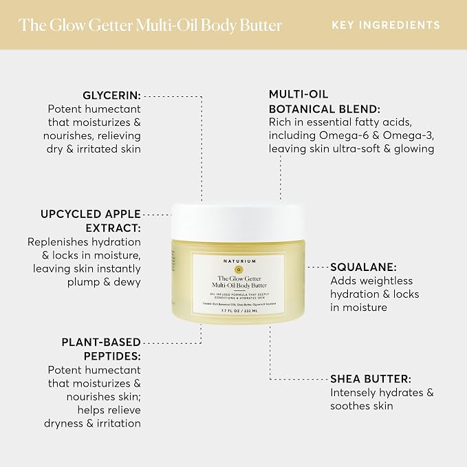 Naturium The Glow Getter Whipped Multi-Oil Body Butter, Firming Cream & Body - Image 4