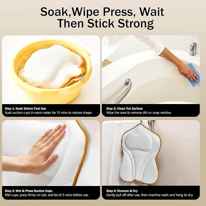 PYRRHIC Bath Pillow, Non-Slip Bathtub Pillow - Image 6