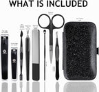 HANTEKAS Manicure Pedicure Set 8pcs Stainless Steel Nail Clippers Kit - Image 2