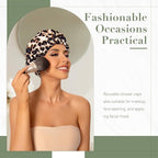 Reusable Shower Cap for Women, Large Waterproof Shower Bonnet - Image 3