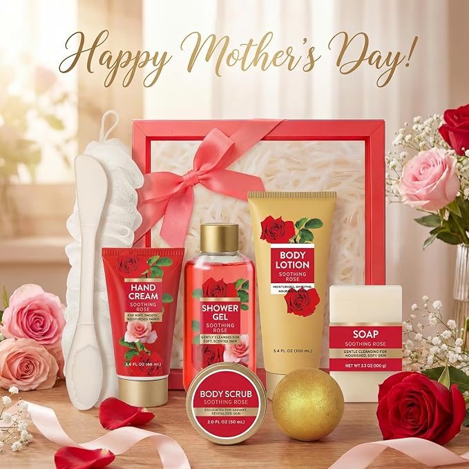 Spa Luxetique Gifts for Women 8pcs of Romantic Rose Gift Set for Women Bath and - Image 4