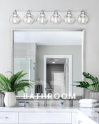 Bathroom Light Fixtures, 6 Light Brushed Nickel Vanity Light, 38 Inch Modern - Image 4