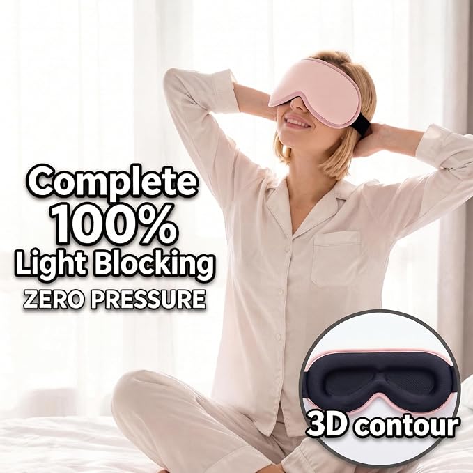 3D Blackout Cooling Gel Eye Mask: 6oz Weighted Cold Compress, Deep Relaxation & - Image 3