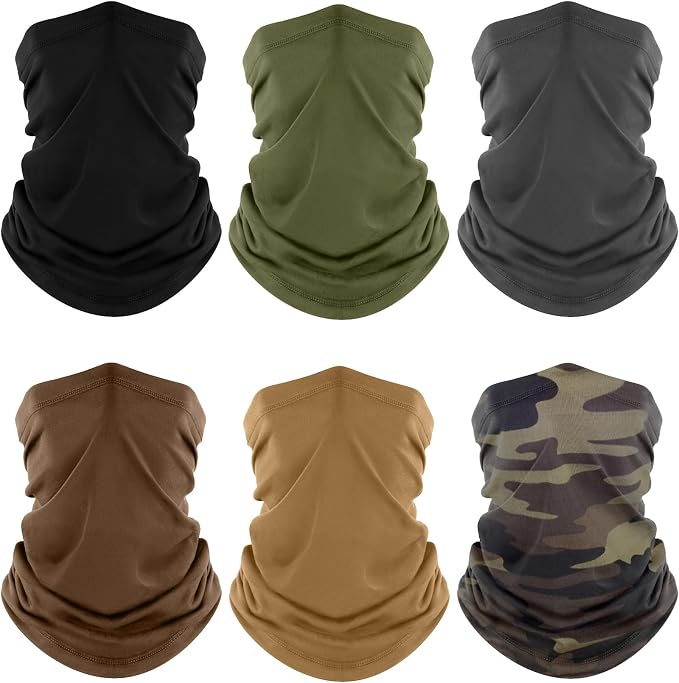 Fuinloth Neck Gaiter, 6 Pack Cooling UV Protection Bandana Face Mask Gator Scarf by fuinloth