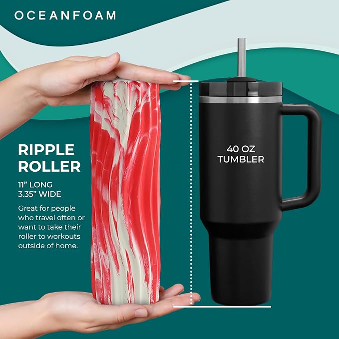 Oceanfoam Ripple Travel Foam Roller Firm Mini Foam Roller - Image 2