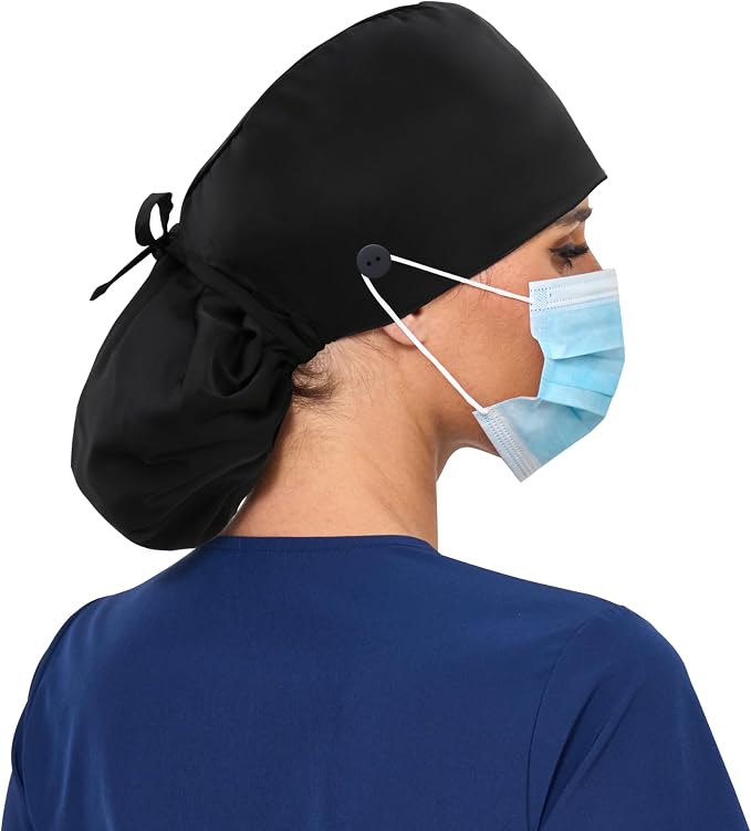 Satin Lined Scrub Cap, Adjustable Surgical Cap - Image 7