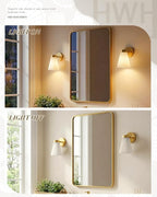 Fabric Bathroom Light Fixture, HWH 1-Light Sconce Wall Lighting - Image 5