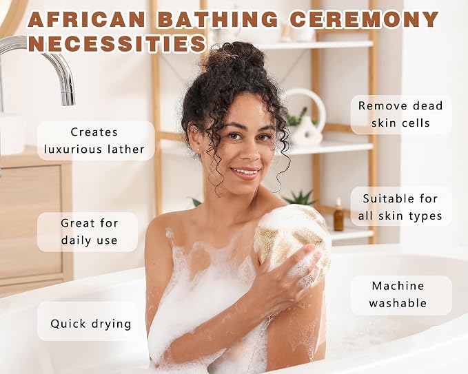 2 Pack African Net Sponge Exfoliating Body Scrubber Bath Sponge - Image 4