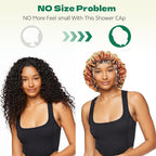 2 PCS Shower Cap Waterproof Double Layer Elastic Adjustable Reusable Hair Bath - Image 5