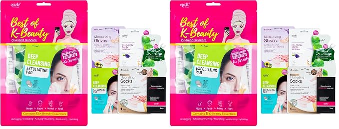 Epielle Best of K-Beauty Kit, 6 Home Spa Essentials, At-Home Spa Kit by Epielle