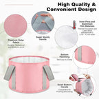 Maxcheck 14L 6 Pcs Pink Collapsible Foot Basin Tub Portable Soaking Feet Bath - Image 4