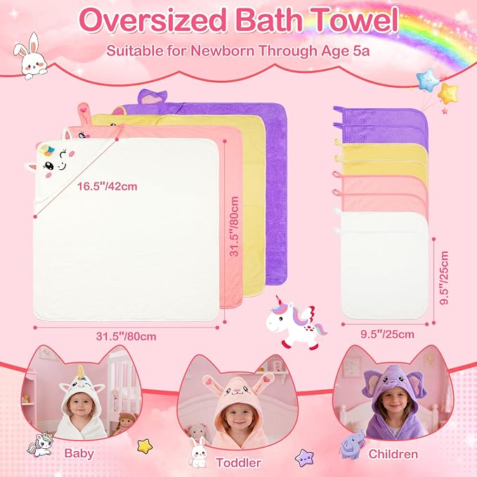 OFUSUY 12 PCS Baby Towels, Baby Bath Towels - Image 2