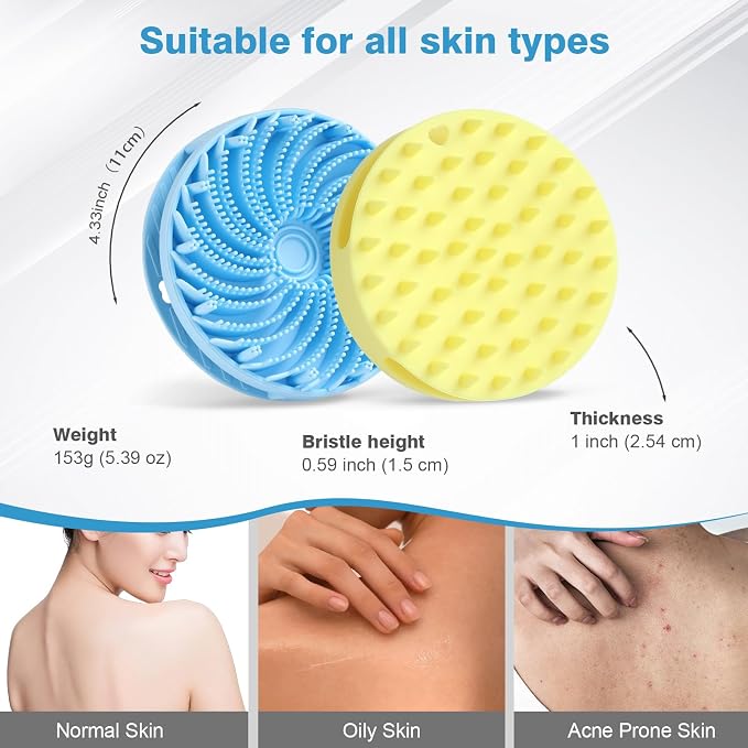 Upgraded Version Silicones Body Scrubber, Double-Sided Design Body Brush - Image 6