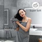 Hailea Grey Hand Towels Set 16x31 Inches, Soft Microfibers Bathroom Towel Set 2 - Image 5