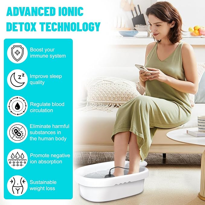 Pilipane Foot Bath Machine, Portable Ionic Detox Foot Bath Machine, Foot - Image 4