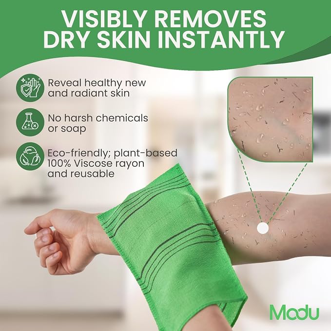Modu Korean Exfoliating Mitts Large 4PCS – Exfoliating Gloves Body Scrubber - Image 2