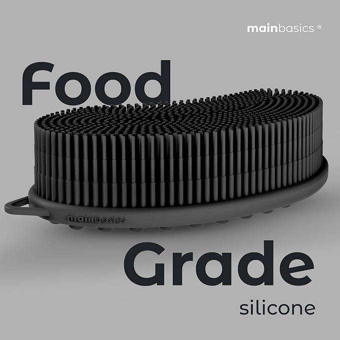 MainBasics Silicone Body Scrubber Dual-Sided Shower Loofah and Massaging Nodes - Image 6