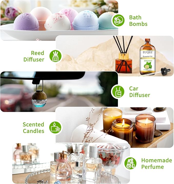 EUQEE Bergamot Essential Oil 118ml Pure Bergamot Oil - Image 8