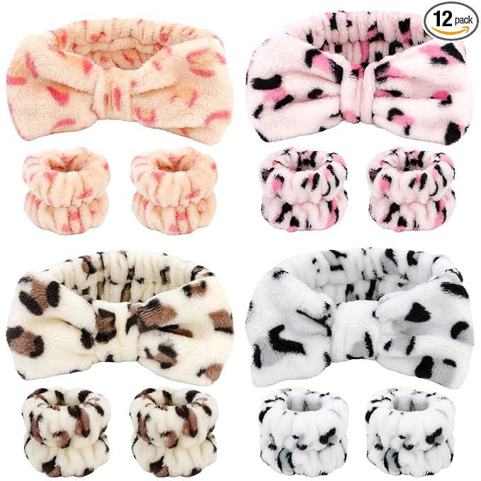 12PCS Spa Headband and Wristbands by Tihebax