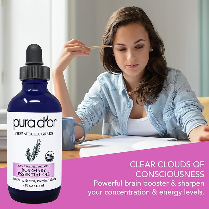 PURA D'OR Organic Rosemary Essential Oil, Therapeutic Grade, - Image 6