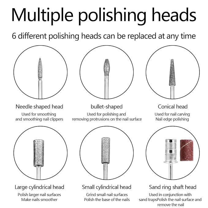 Nail Drill Kit Electric Rechargeable Set Cordless Nail Art Grinding Machine - Image 6