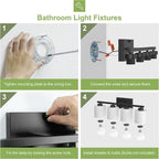 Honesorn 4-Light Vanity Lights, Matte Black - Image 7