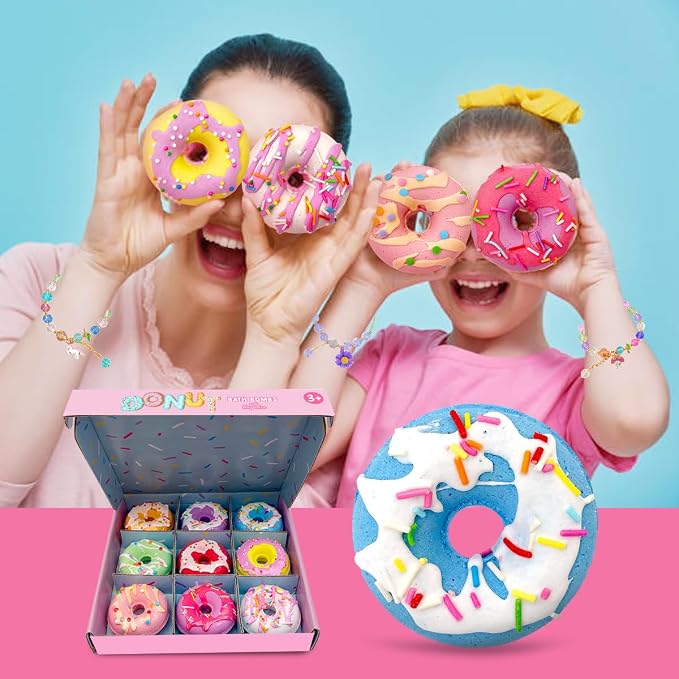 Donut Bath Bombs for Kids Girls, Natural and Safe Kids Bath Bombs - Image 4