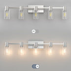 5-Light Modern Vanity Light Fixtures Over Mirror, Brushed Nickel Bathroom Light - Image 4
