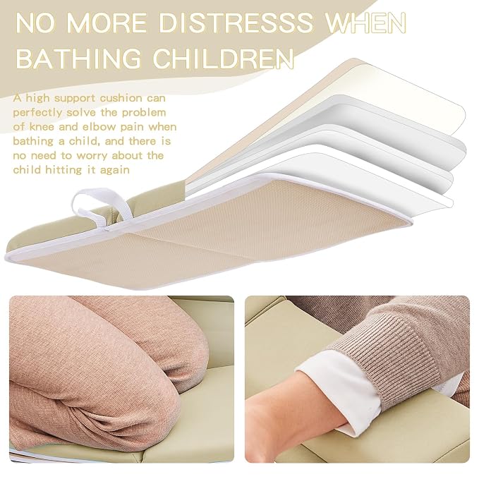 Baby Bath Kneeler and Elbow Rest Pad Set, Bath Kneeling Pad Thick Soft Quick - Image 4